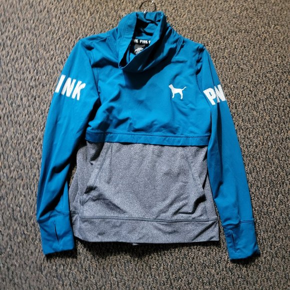 PINK ULTIMATE BY VICTORIA'S SECRET TEAL AND GREY PULLOVER SIZE MEDIUM - Picture 9 of 16